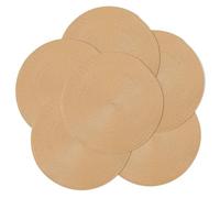 fanquare Tovagliette Dorate Set di 6 Intrecciate a Mano, Tappetini per Tavoli Rotondi Antiscivolo Lavabili Resistenti al Calore per Sala da Pranzo Cucina Decorazione 38cm