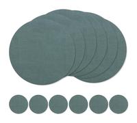 fanquare Tovagliette e Sottobicchieri Verdi Set di 6 Tovagliette in Pelle PU Tappetini da Tavolo Rotondi Antiscivolo Resistenti al Calore per Casa Cucina Ristorante Hotel 34cm