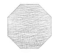 fanquare Tovagliette Metalliche d'argento Set di 6 38.5cm Tovagliette Scavate Decorative per Cucina Tappetini da Tavolo Lavabili Resistenti al Calore per Matrimonio Festa Cena a Casa