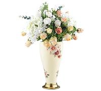 fanquare Vaso floreale in ceramica da 30,5 cm, per la decorazione della casa, piccolo vaso vintage per centrotavola, decorazione per matrimoni, scaffale, vaso decorativo per fiori