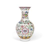 fanquare Vaso smaltato europeo, piccolo vaso floreale in porcellana per la decorazione domestica, classico vaso di fiori in ceramica per tavolo, 13,5 cm