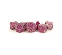 FanRoll 16mm Enamel Acrylic Poly Dice Set: Ice w/Purple Enamel