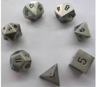 Fanroll - 16Mm Metal Polyhedral Dice Set: Antique Silver