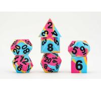 FanRoll 16mm Pride Sharp Edge Silicone Rubber Poly Dice Set: Pansexual