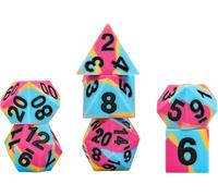 FanRoll 16mm Pride Sharp Edge Silicone Rubber Poly Dice Set: Pansexual