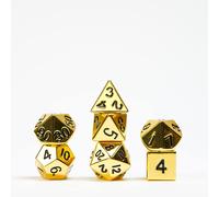 FanRoll by Metallic Dice Games 16mm Metal Polyhedral DND Dice Set: Gold, Role Pl