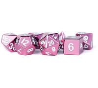 FanRoll by Metallic Dice Games 16mm Metal Polyhedral DND Dice Set: Pink, Role Pl