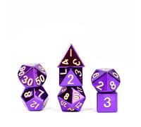 FanRoll by Metallic Dice Games 16mm Metal Polyhedral DND Dice Set: Purple, Role