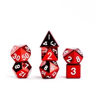 FanRoll by Metallic Dice Games 16mm Metal Polyhedral DND Dice Set: Red, Role Pla