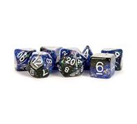 FanRoll by Metallic Dice Games 16mm Resin Polyhedral Dice Set: Eternal Blue/Blac