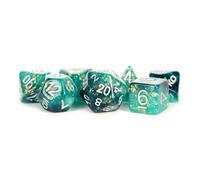 FanRoll by Metallic Dice Games 16mm Resin Polyhedral Dice Set: Eternal Teal/Blac