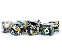 FanRoll by Metallic Dice Games Handcrafted Sharp Edge Resin DND Dice Set: Simmer