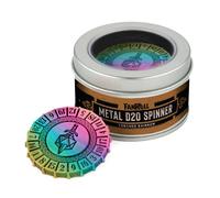 Fanroll by Metallic Dice Games Metal d20 Spinner: Torched Rainbow