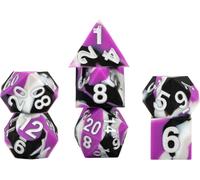FanRoll by Metallic Dice Games - Set di dadi in gomma siliconica con bordo affil