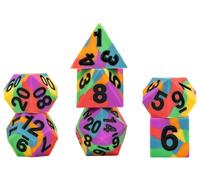 FanRoll by Metallic Dice Games - Set di dadi in gomma siliconica con bordo affil