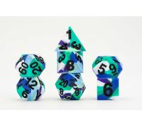 FanRoll by Metallic Dice Games - Set di dadi in gomma siliconica con bordo affil