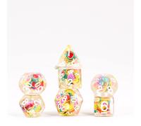 FanRoll by Metallic Dice Games - Set di dadi in resina 16 mm, dadi per frutta e