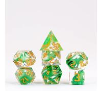 FanRoll by Metallic Dice Games Sharp Edge Resin DND Dice Set: Frog Dice, Role Pl