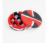 FanRoll by Metallic Dice Games Silicone Round Dice Case: Red/Black/White, Role P