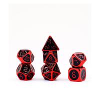 FanRoll Dice Set Red with Black Enamel (7)