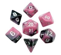 Fanroll Mini Dice Set Pink/black Con White Numbers (7) Fanroll