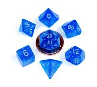 Fanroll Mini Dice Set Stardust Blue Con Silver Numbers (7) Fanroll