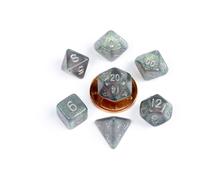 Fanroll Mini Dice Set Stardust Gray Con Silver Numbers (7) Fanroll