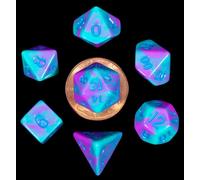 Fanroll Mini Dice Set Turquoise E Purple Marble (7) Fanroll