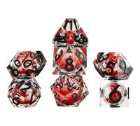 FanRoll Officially Licensed Dungeons & Dragons Red Liquid Core Dice Set