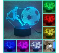 Fanrui 16 colori cambiano 3D giocando a calcio luce notturna, calcio LED illusione lampada da tavolo dimmerabile con telecomando, per ragazzi camera decorazione, per i bambini giocatore di calcio