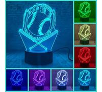 Fanrui Baseball Luce notturna per bambini, sport palla da baseball regali,16 colori cambiare illusione LED lampada dimmerabile decorazione con telecomando, ragazzi bambini compleanno regali di Natale