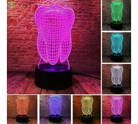 Fanrui Fantastic Illusion Tooth 3D lampada da tavolo 16 colori cambiare LED telecomando luce notturna ragazzi casa camera da letto Nursery Decor dentista bambino bambino adolescenti regali di Natale
