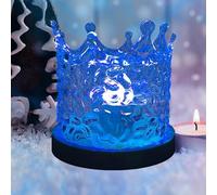 Fanrui Lampada da tavolo moderna con corona di cristallo e onde oceaniche, con telecomando, rotazione dinamica, 16 colori, per camera da letto, luci da gioco, feste, soggiorno, corridoio, ufficio,