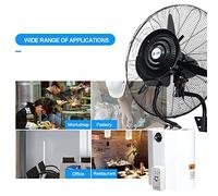 Fans Ventilatore da Parete con nebulizzatore,Ventola ad Alta Potenza umidificatore di Raffreddamento,3 velocità Regolabile, con Serbatoio dell'Acqua da 12 Litri