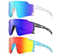 Fanshen Occhiali da sole polarizzati per bambini dai 3 ai 12 anni, protezione UV, A07-blu ghiaccio, blu e arancione, 49