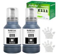 FANSHENG 111 inchiostro Compatibile con Epson 111 Bottiglie di ricarica dell'inchiostro per Ecotank ET-M2170 ET-M1170 ET-M3170 Et-M3140 ET-M1100 (2 Pack Nero)