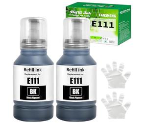 FANSHENG 111 inchiostro Compatibile con Epson 111 Bottiglie di ricarica dell'inchiostro per Ecotank ET-M2170 ET-M1170 ET-M3170 ET-M3140 ET-M1100 ET-M2120 ET-M1120 ET-M1140 ET-M1170 (2 Pack Nero)