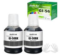 FANSHENG GI56 Inchiostro Compatibile con Canon GI-56 GI 56 Flaconi di Inchiostro per MAXIFY GX7050 GX6050 GX5050 GX4050 GX3050 (2 Pack, Nerox2)