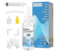 FANSHENG Kit Pulizia Testine Stampante, Pulitore per ugelli 100ml liquido per la pulizia della testina di stampa Compatibile con HP Epson Canon Brother Samsung e Kodak stampanti a getto d'inchiostro
