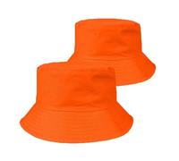 FANSHINUO 2 cappelli da pescatore bianchi per esterni, protezione solare, cappello da spiaggia per uomini e donne, Arancione e re, Adult size (56-58cm)