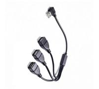 FANSHINUO Adattatore splitter USB a Y con connettore angolato che consente alimentazione e dati simultanei a tre dispositivi, cavo adattatore USB per più dispositivi