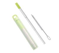 FANSHINUO Cannucce pieghevoli portatili adatte per compleanni, in acciaio inox, utili cannucce da latte per viaggi, case, ufficio, paglia portatile