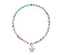 FANSHINUO Collana multicolore con perline a forma di fiore, catena regolabile, per tutti i giorni, alla moda, con perline, gioielli per lei con catena in rame colorato, Misura unica, come descritto