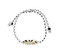 FANSHINUO Corda intrecciata regolabile con ciondolo a forma di cuore con occhio portafortuna, lettera e smalto, regalo per gli amanti della moda, gioielli alla moda da uomo, Misura unica, come