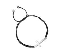 FANSHINUO Elegante braccialetto da polso regolabile con crocifisso, in corda intrecciata, accessorio da polso alla moda per l'uso quotidiano simbolo dell'amore, Misura unica, come descritto