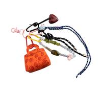 FANSHINUO Elegante portamonete in pelle PU con cordino intrecciato a mano, accessorio per uomo e donna, Arancione, as the pic show