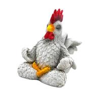 FANSHINUO Statua di gallo in resina che medita, statuetta per casa, ufficio, meditazioni, decorazione per stanza, unica per le donne amanti dei polli