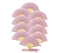 FANSOF.FANS 0 ventagli Decorativi Pieghevoli, bambù, Rosa Chiaro