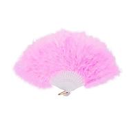 FANSOF.FANS Ventaglio a Mano in Piuma di marabù 45 cm, Vestito Operato da bomboniera Regalo di bomboniera da Ballo Vintage all'aperto (Morbido Rosa)
