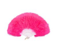 FANSOF.FANS Ventaglio a Mano in Piuma di marabù 45 cm, Vestito Operato da bomboniera Regalo di bomboniera da Ballo Vintage all'aperto Servizio Fotografico (Rosa Fucsia Claro)